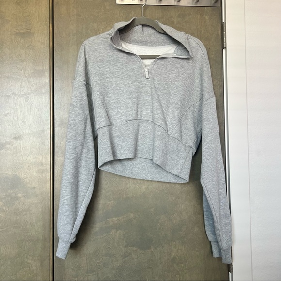 Alo Yoga Vixen Fleece Quarter Zip Sweatshirt Size Large - Picture 3 of 5